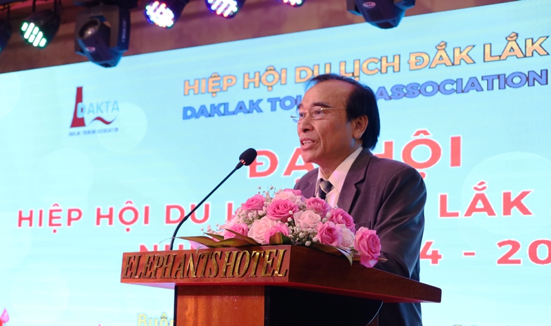 Ông Võ Văn Tâm – Chủ tịch Hiệp hội Du lịch nhiệm kỳ  2018 – 2023 phát biểu khai mạc
